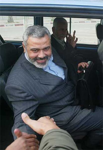 El líder de Hamás, Ismael Haniya, ayer en Gaza.