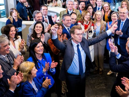 El presidente del Partido Popular, Alberto Núñez Feijóo, en la reunión del Comité Ejecutivo Nacional, este martes en la sede del PP en Madrid.