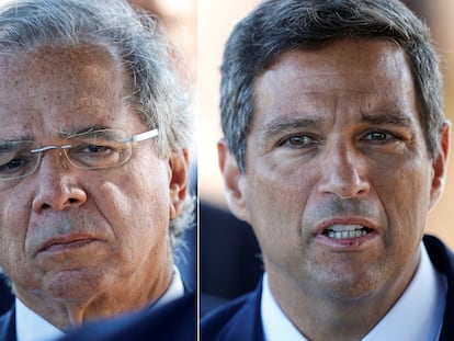 Paulo Guedes, ministro de Economía de Brasil, junto a Roberto Campos Neto, jefe del Banco Central.