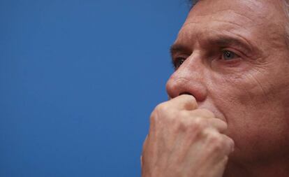 Mauricio Macri em entrevista coletiva na última segunda-feira, após da derrota eleitoral nas primárias