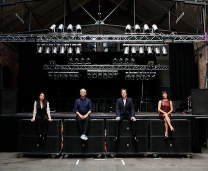 Vanessa Pérez, Bill Murray, Jan Vogler y Mira Wang, en el escenario.