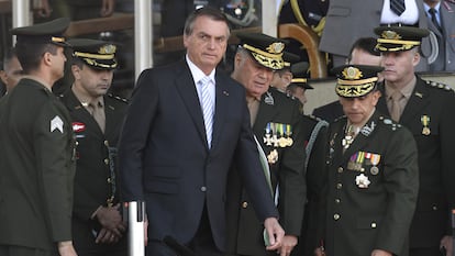 El entonces presidente de Brasil, Jair Bolsonaro, participaba en una ceremonia militar en Brasilia en agosto de 2022.