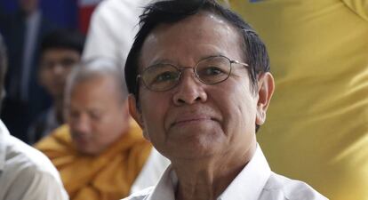 Kem Sokha, líder la oposición, durante un congreso de su partido, en marzo de 2017.