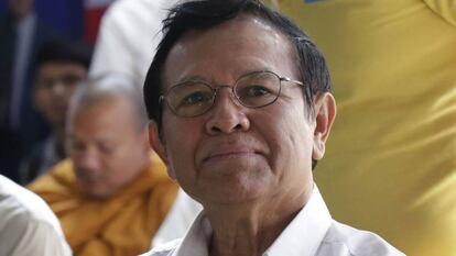 Kem Sokha, líder la oposición, durante un congreso de su partido, en marzo de 2017.