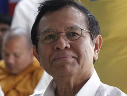 Kem Sokha, líder la oposición, durante un congreso de su partido, en marzo de 2017.