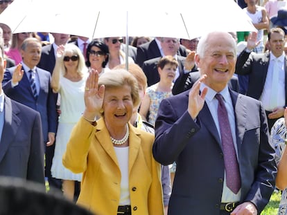 El príncepe Hans-Adam II y la princesa Marie Aglaé de Liechtenstein en 2016.