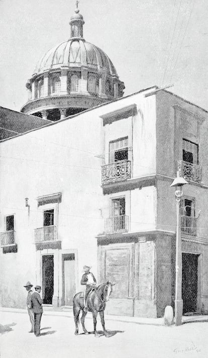 Ilustración del siglo XIX sobre la primera imprenta del Nuevo Mundo (1539), establecida por la Casa de Juan Cromberger en Sevilla.