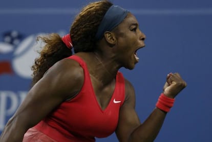 Serena celebra un punto.