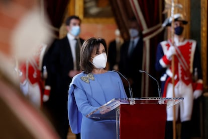 Margarita Robles, durante su discurso. 