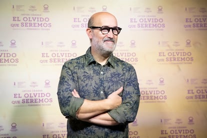 Javier Cámara, en la presentación de la película 'El olvido que seremos' en Madrid el pasado miércoles.