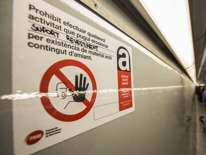 Avisos por la presencia de amianto en el metro de Barcelona.
