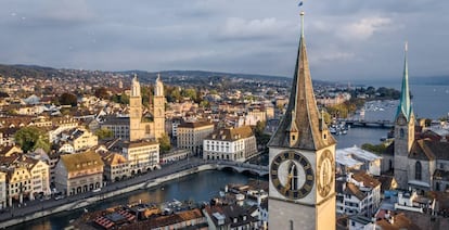 Vista aérea de Zúrich (Suiza).