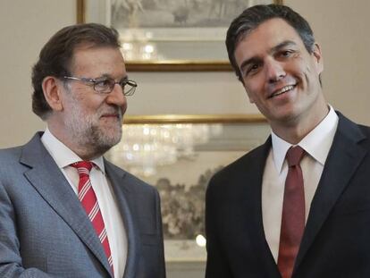 Mariano Rajoy y Pedro S&aacute;nchez este mi&eacute;rcooles en el Congreso.