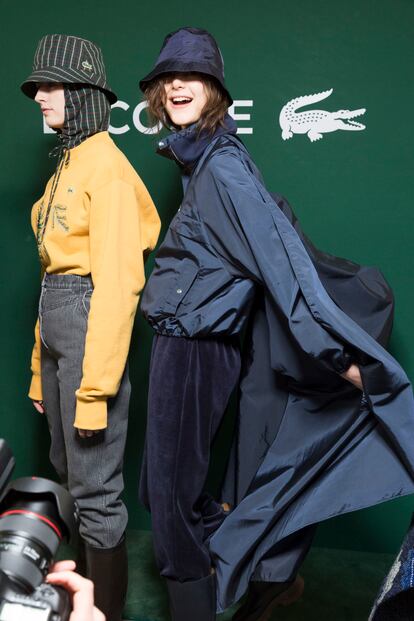 Backstage del desfile de Lacoste.