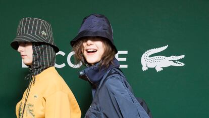 Backstage del desfile de Lacoste.