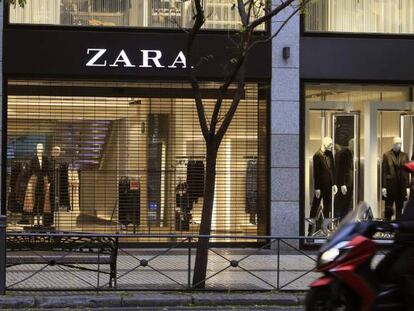 Vista de una tienda de Zara, del grupo Inditex,  en Madrid. 