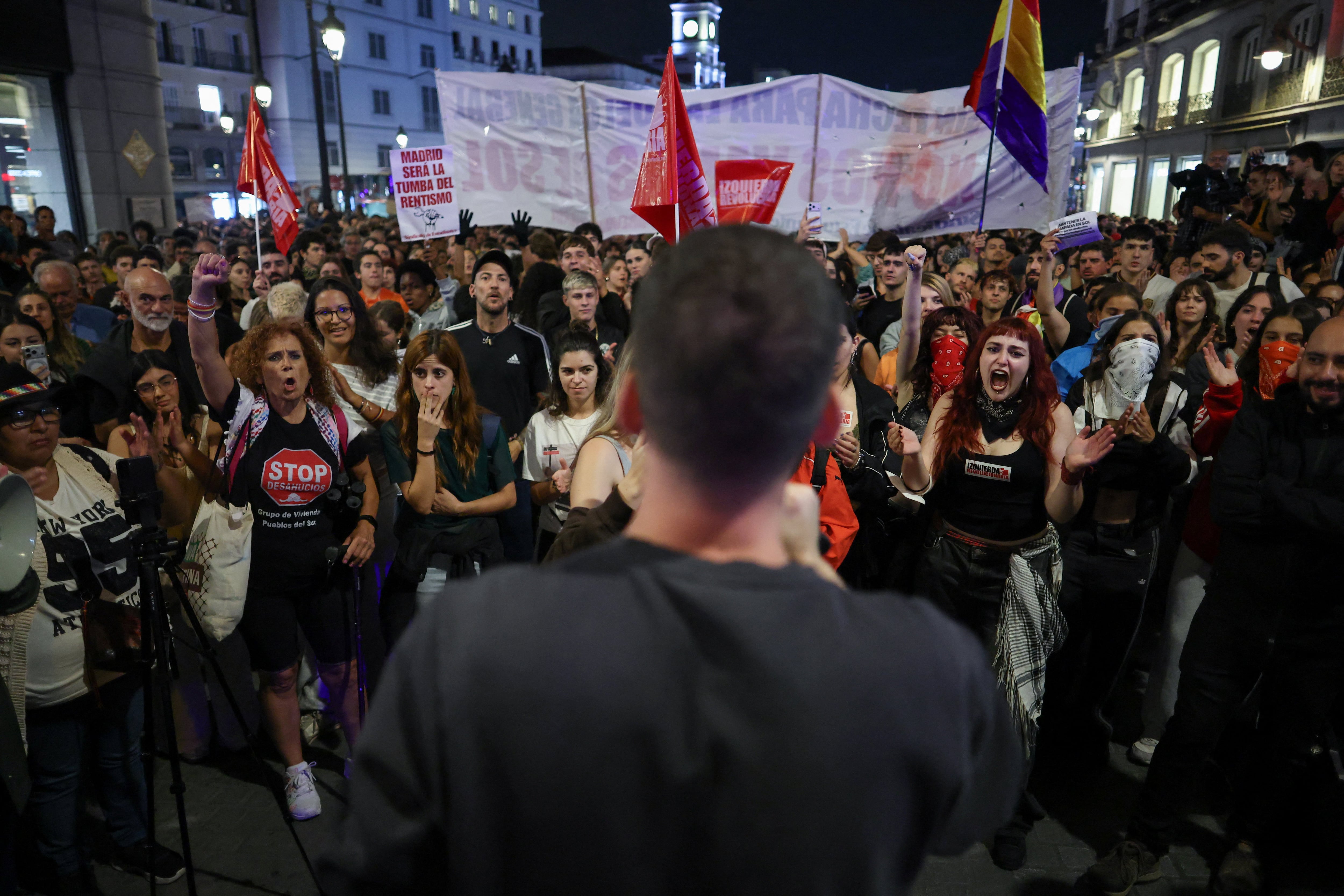 Reacciones a los decretos de vivienda y las acampadas en directo | El Sindicato de Inquilinas seguirá en Sol: “Nuestra presencia será menor, pero no vamos a desaparecer”