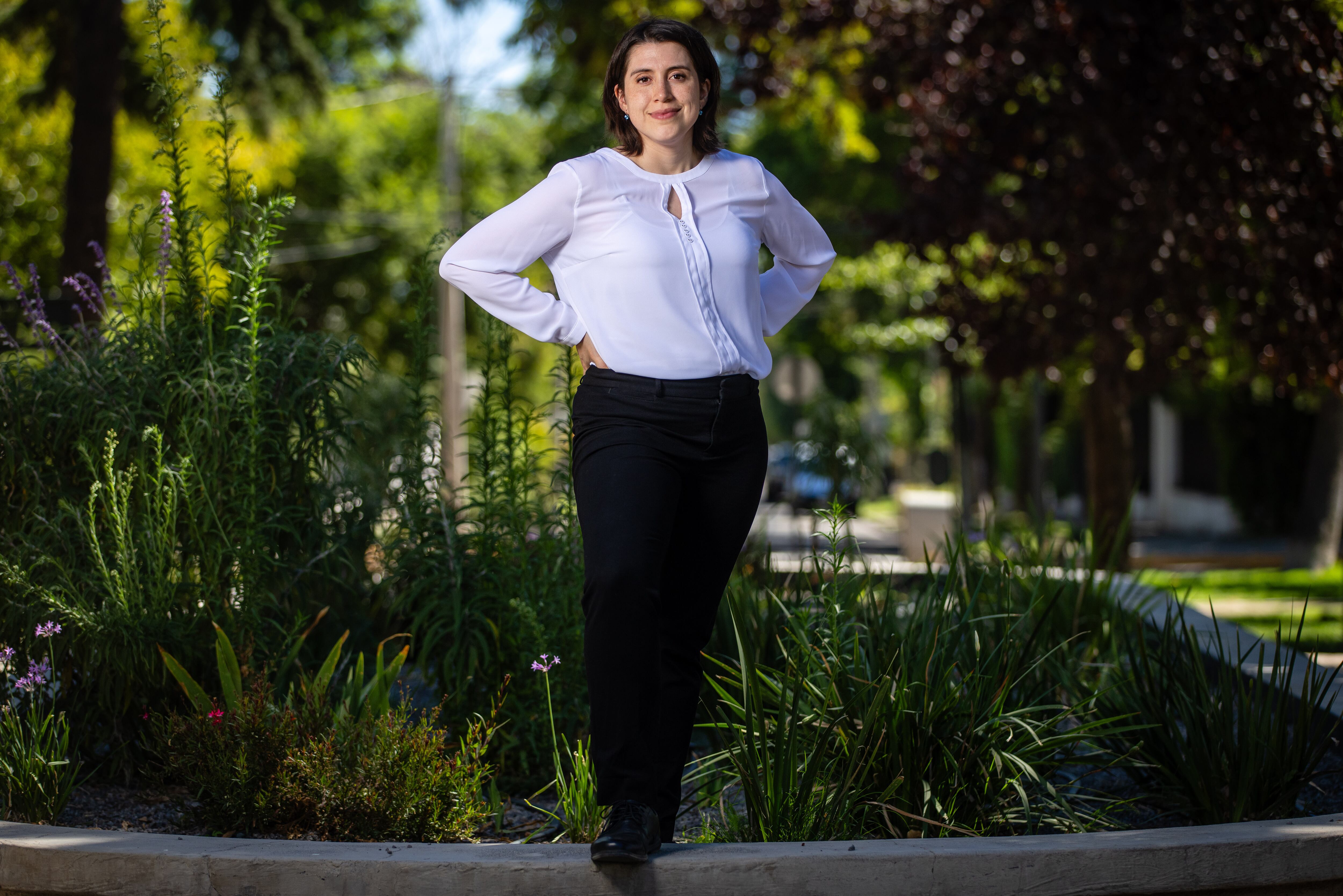 La geofísica chilena Valeria Cortés, este miércoles, en Santiago.