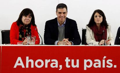 Reuni&oacute;n de la ejecutiva del PSOE, este lunes en Ferraz. 