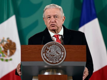 Andrés Manuel López Obrador, en la conferencia matutina de este lunes.