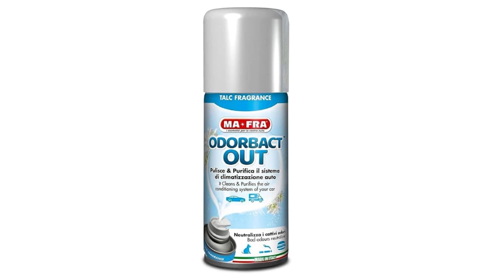 Vista frontal del espray purificador para el coche top ventas en Amazon.