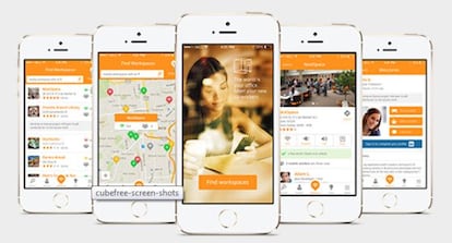La app Cubefree permite localizar espacios con wifi para trabajar.