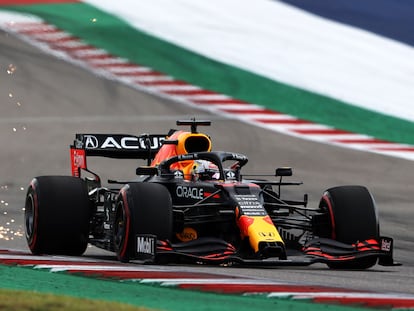 Verstappen, durante la clasificación del Gran Premio de Estados Unidos en Austin