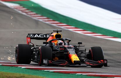 Verstappen, durante la clasificación del Gran Premio de Estados Unidos en Austin