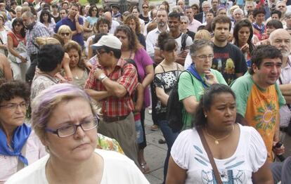 Concentración ciudadana contra el asesinto de Deisy Mendoza, la segunda y última víctima mortal de violencia de género en Euskadi en 2011.