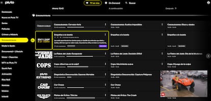 Algunos de los 150 canales disponibles en Pluto TV.