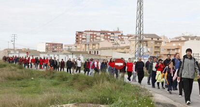 La marcha por la dignidad y el respeto de la discapacidad a su salida de Villena.