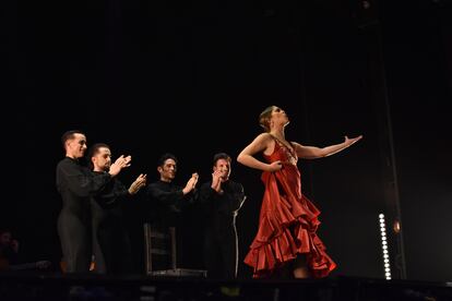 Patricia Guerrero, en un momento del estreno de 'Tierra bendita', el pasado martes en Santiago de Chile.