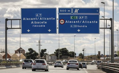 Tramo de la AP-7 cerca de Alicante.