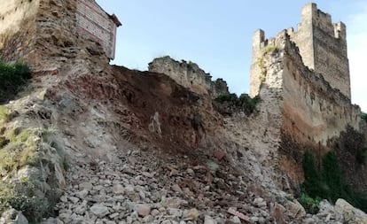 Castillo de Vozmediano tras el derrumbe.