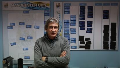 Pellegrini, en su despacho de la ciudad deportiva del City, el pasado día 6.