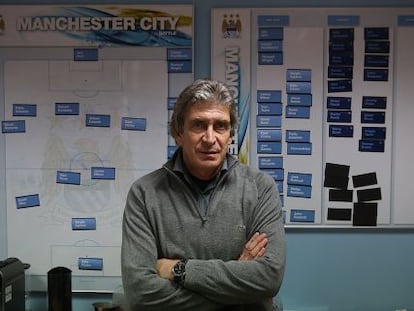 Pellegrini, em seu despacho da cidade esportiva do City, no passado/passo dia 6.