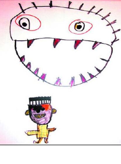 Dibujo de un niño de 14 años, víctima de malos tratos en su casa.