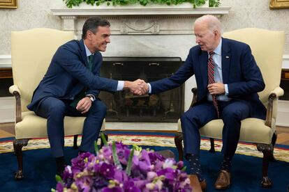 El presidente de EE UU, Joe Biden, recibía en mayo a Pedro Sánchez en la Casa Blanca.