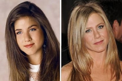 Jennifer Aniston, de 46 años, luce ahora una nariz muy distinta a la que tenía al principio de su carrera, cuando era conocida por interpretar a la simpática Rachel Green en 'Friends'.