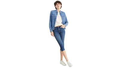 Capri jeans con cinturón de C&A mid waist.