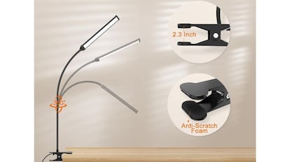 lámpara con pinza y cuello flexible