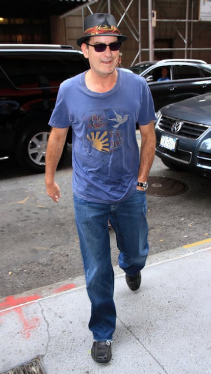 Charlie Sheen en Nueva York, el 24 de octubre de 2010