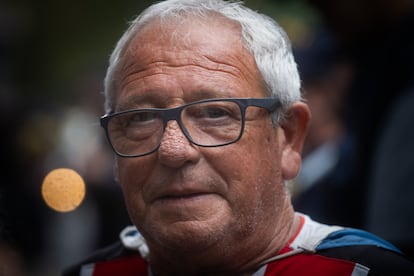 Carlos Dawlowfki, durante la protesta de jubilados.