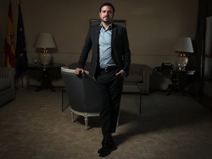 El ministro de Consumo, Alberto Garzón, este miércoles en la sede del ministerio.