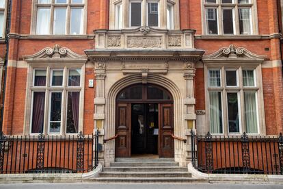 Front entrance to The Cinnamon Club, in London.