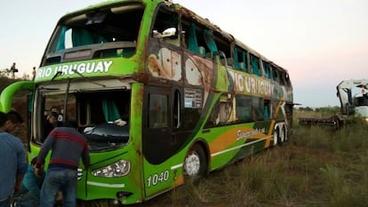 Así quedó el bus siniestrado.