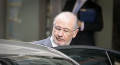 Rodrigo Rato after his court testimony over the Caja Madrid credit cards.