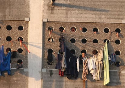 Inmates of the Santa Martha prison in Mexico, in 2008.