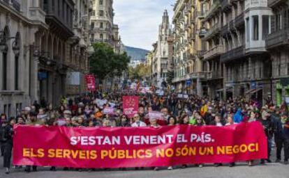 Manifestants contra la 'Llei Aragonès'.