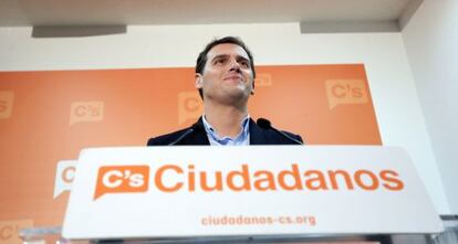 Albert Rivera, en la sede de Ciudadanos en Madrid.